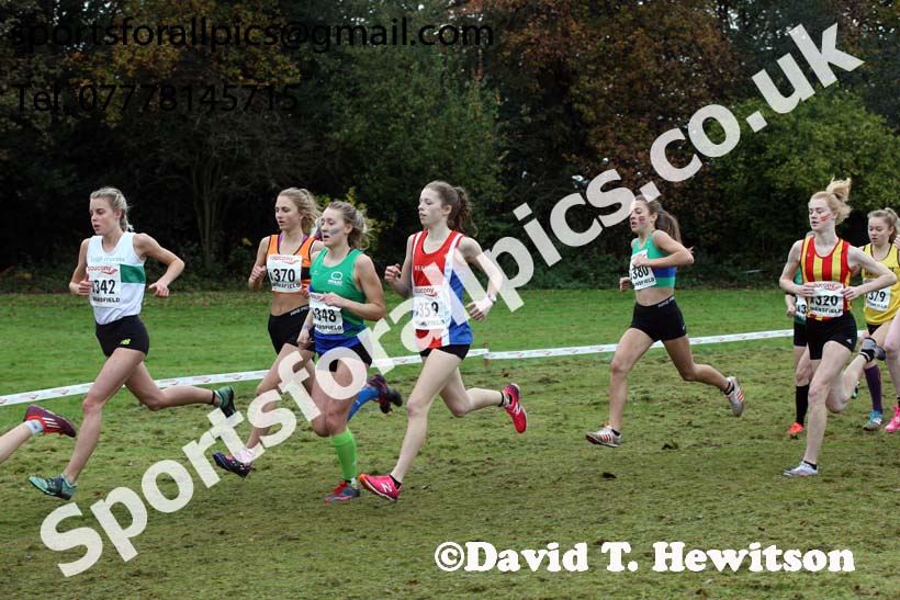 Womens under-17s National Cross Country Relay, Berry Hill Park, Mansfield. Photo:  David T. Hewitson/Sports for All Pics